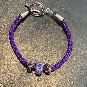 🌹Purple wire beaded bracelet